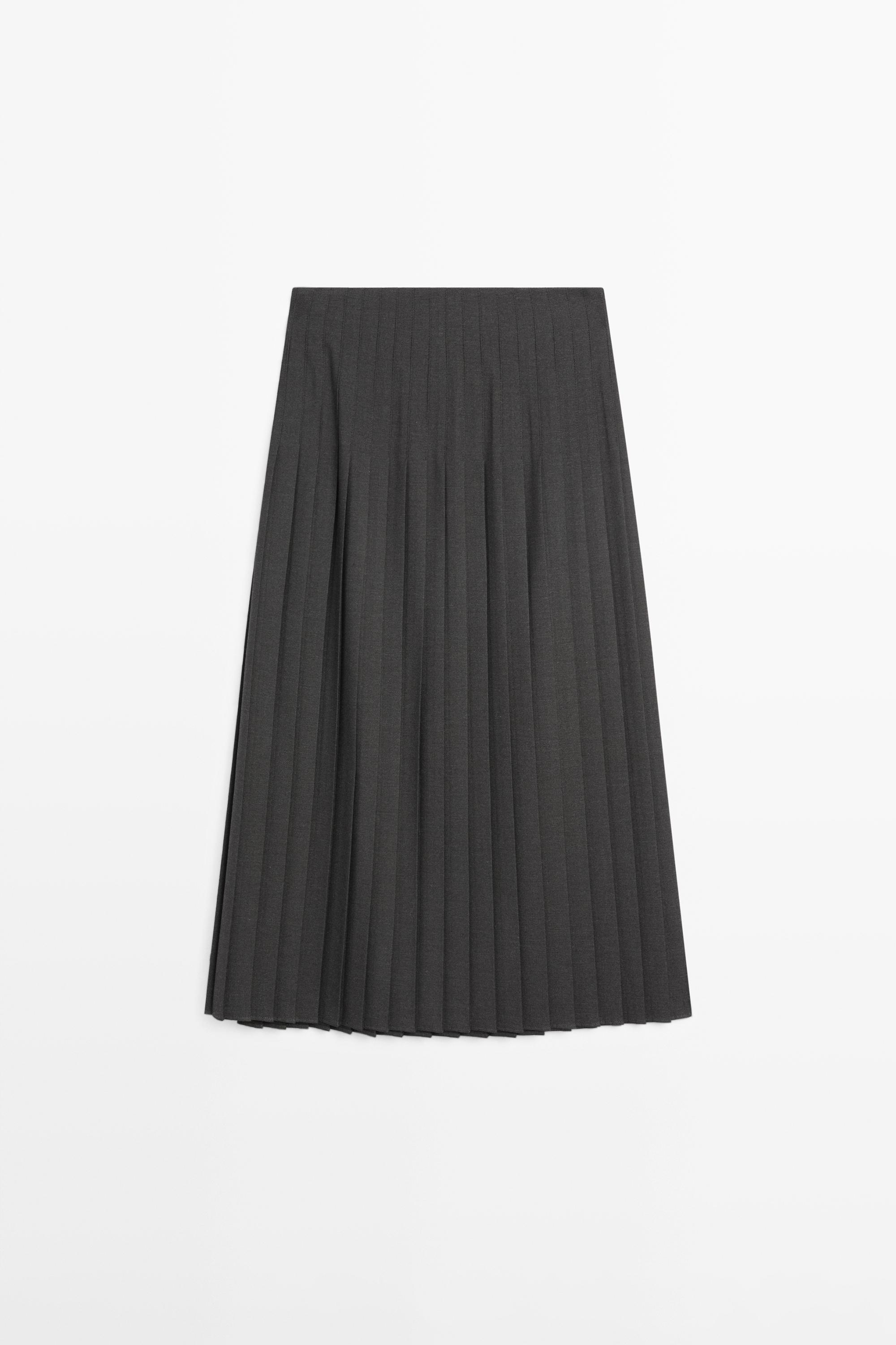 Jupe midi plissée applique